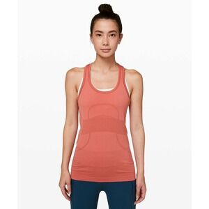 Lululemon Swiftly Tech Tank Top Size 10 Racerback Coral‎ Orange Athletic Gym